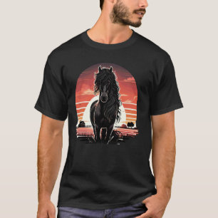 T-shirt Amoureux du cheval frison Majestueux Cheval frison