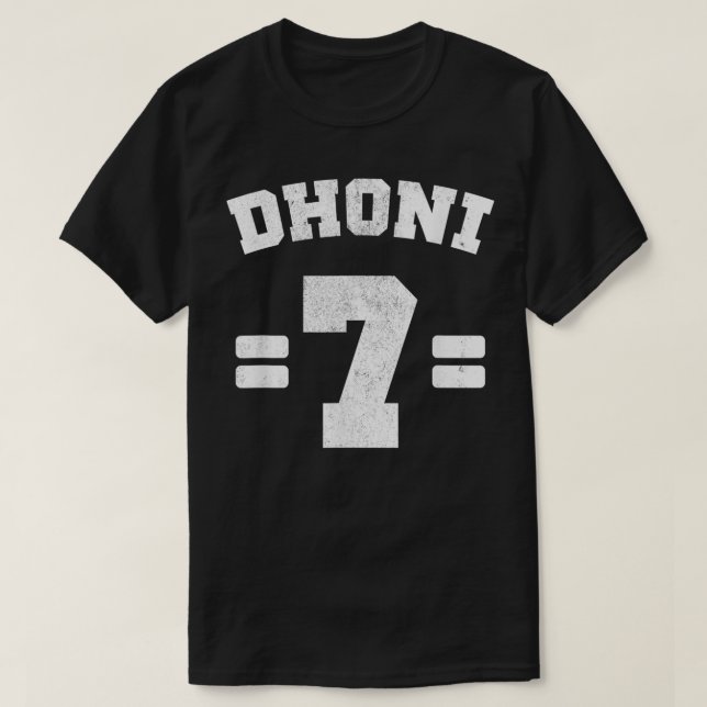 T-shirt Amoureux du cricket indien Dhoni 7  (Design devant)