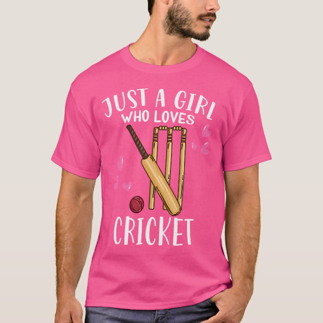 T-shirt Amoureux Du Cricket Juste Une Fille Qui Aime Le Cr (Devant)