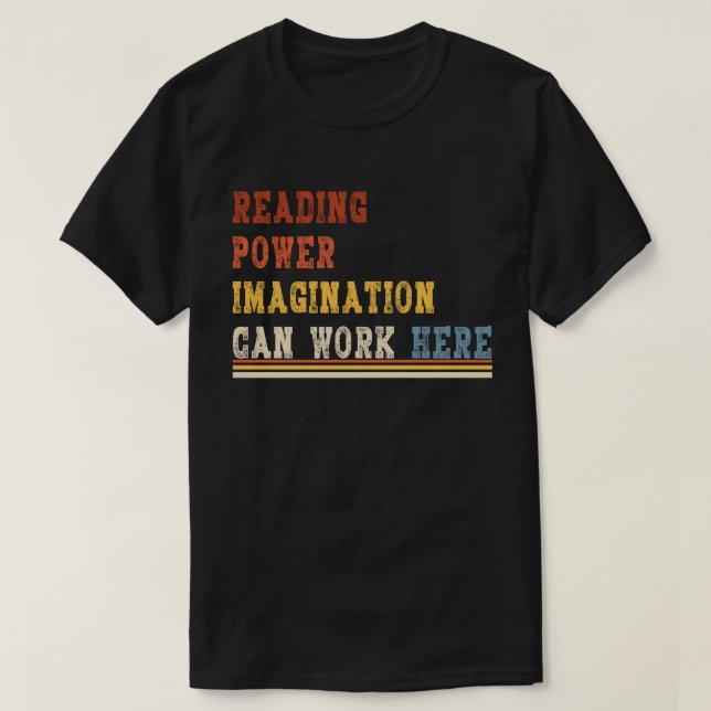 T-shirt amoureux du livre tee lecture puissance imaginatio (Design devant)