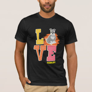 T-shirt Amoureux du Schnauzer nain couleur mignonne