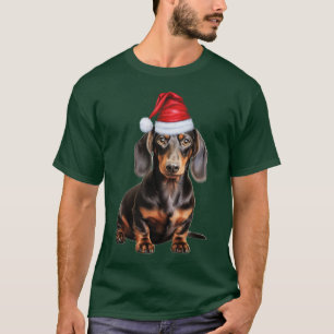 T-shirt Amoureux lisse de teckel Noël drôle de chien de va