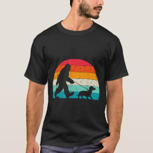 T-shirt Amoureux Rétro de Sasquatch Promeneur de Teckel Vi