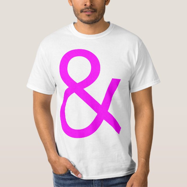 T-shirt Ampersand - Magenta sur la lumière (Devant)