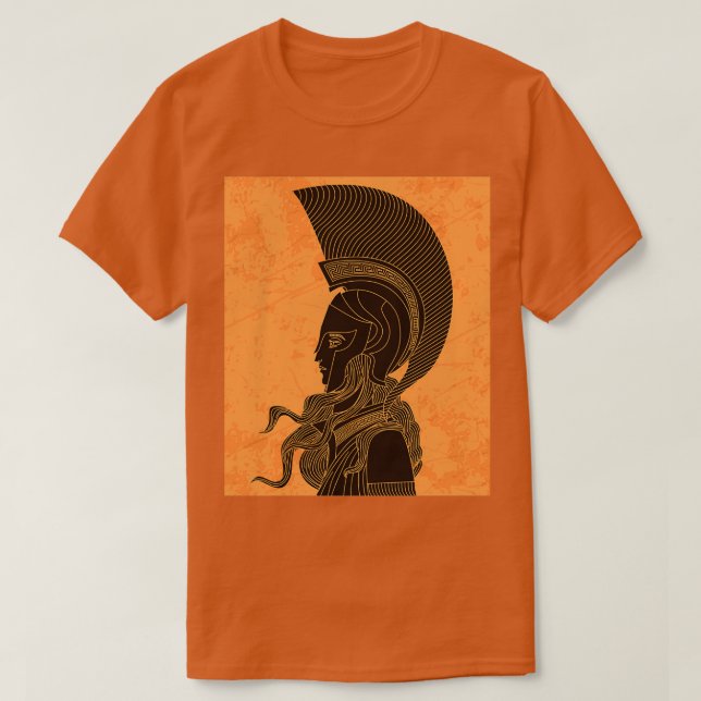 T-shirt amphores grecque orange et noire dessin d'athène (Design devant)