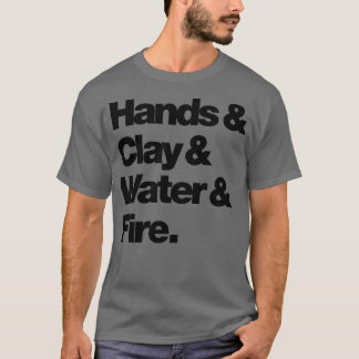 T-shirt Ampoule d'argile à main Amme d'eau feu