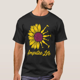 T-shirt Amputé Humour Fleur Vie Jambe Bras Drôle Récupérat