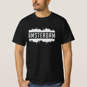 T-shirt Amsterdam City Skyline Cityscape Funny Gift Idée