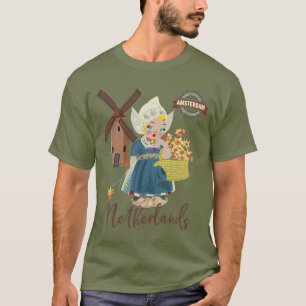 T-shirt Amsterdam, (la Hollande) fille néerlandaise