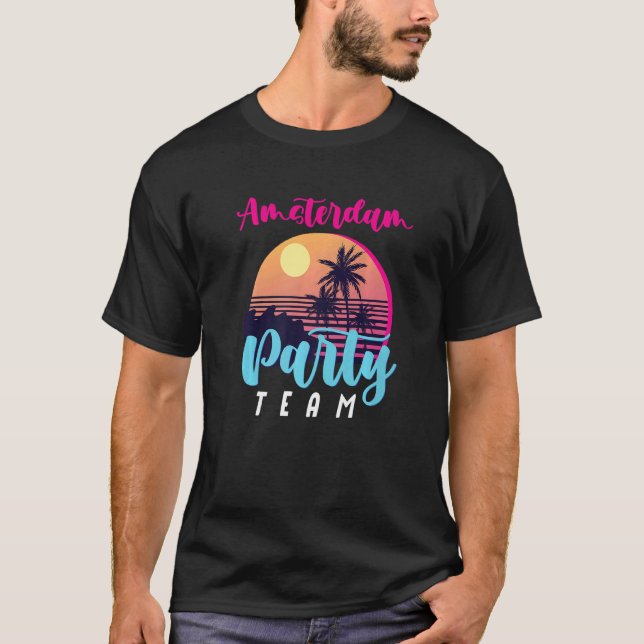 T-shirt Amsterdam Party Team Vacation Crew (Devant)