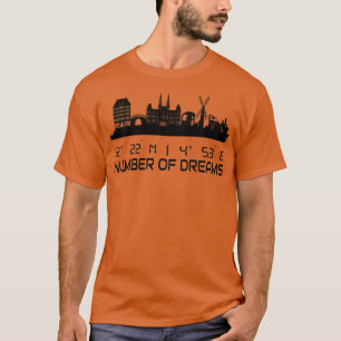 T-shirt Amsterdam Skyline Coordonnées GPS City Dream City