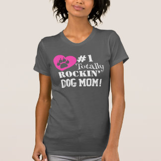 T-shirt Amusant #1 Totalement Rockin Chien Maman (gris) T-