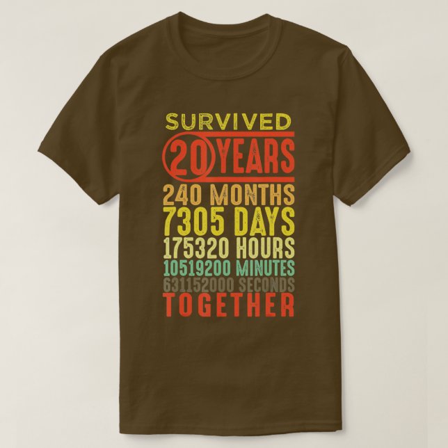 T-shirt Amusant 20ème Mariage 20 ans de mariage Anniversai (Design devant)