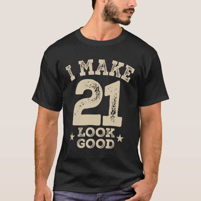 T-shirt Amusant 21e anniversaire Âge de 21 ans (Devant)