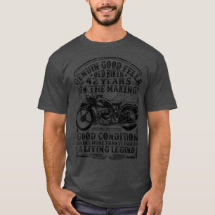 T-shirt Amusant 42 Ans motard Retro Style Classic Moteur