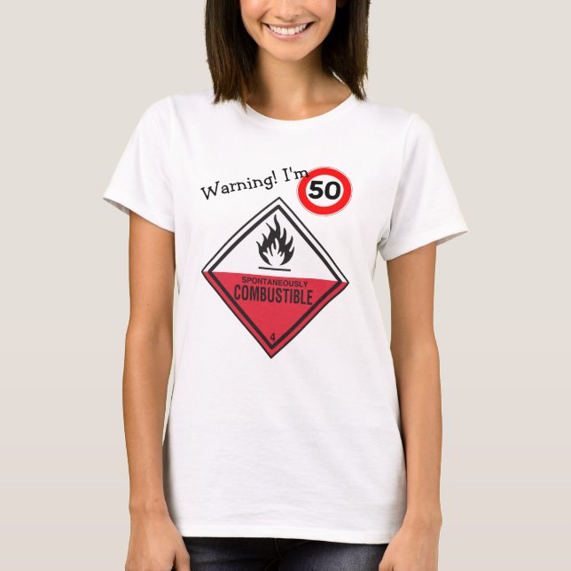 T-shirt Amusant 50e anniversaire Sa ménopause bouffées cha (Devant)