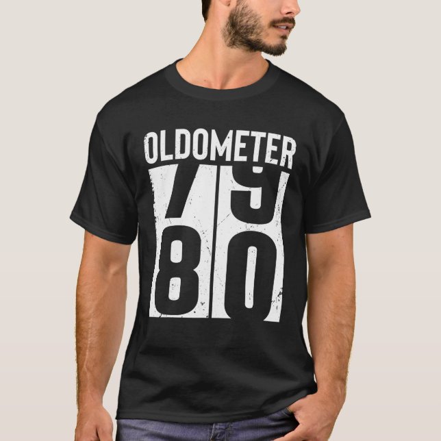 T-shirt Amusant 80 ans 80e anniversaire Odomètre (Devant)
