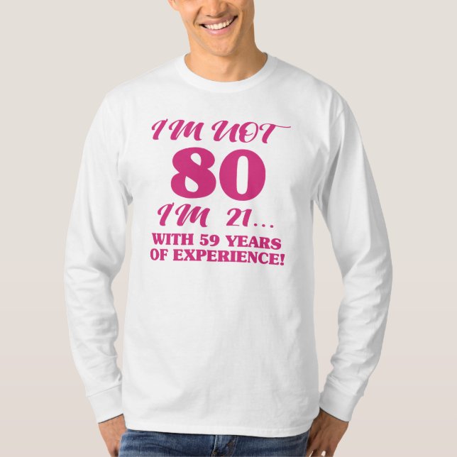 T-shirt Amusant 80e anniversaire (Devant)