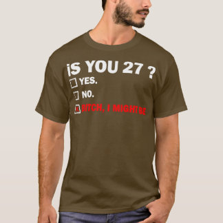T-shirt Amusant Adulte 27 Ans Anniversaire Cadeau