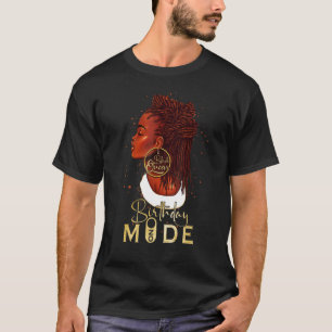 T-shirt Amusant Afro Locs Girl Birthday Mode On Pour Black