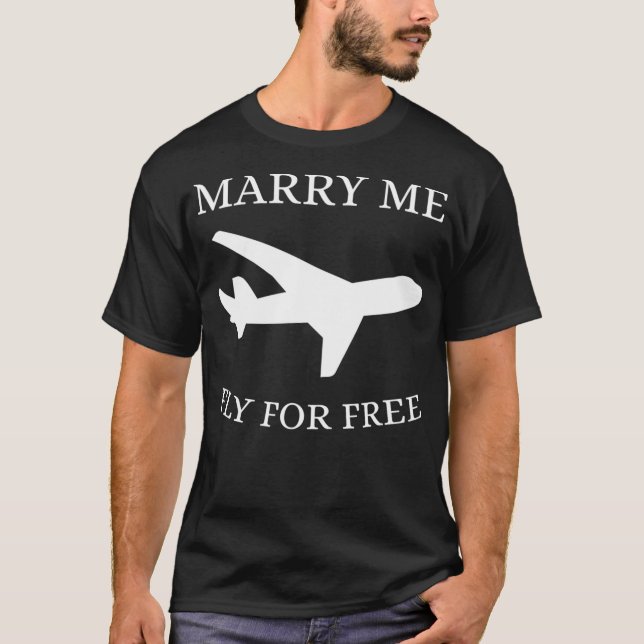 T-shirt Amusant Agent De Vol Marry Me Vol Gratuit (Devant)