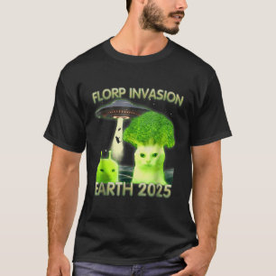 T-shirt Amusant Alien Chat Mème Florp Invasion Terre 2025 