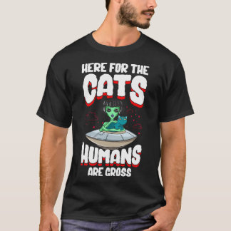 T-shirt Amusant Alien Enlèvement de chats Humour Halloween