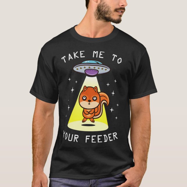 T-shirt Amusant Alien enlèvement mignon écureuil Lover cad (Devant)
