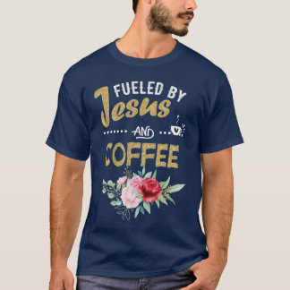 T-shirt Amusant Alimenté Par Café Jésus Louvain À Caféine 