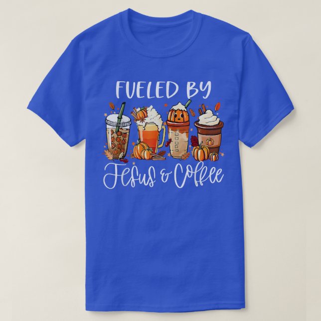 T-shirt Amusant Alimenté Par Café Jésus Louvain À Caféine  (Design devant)