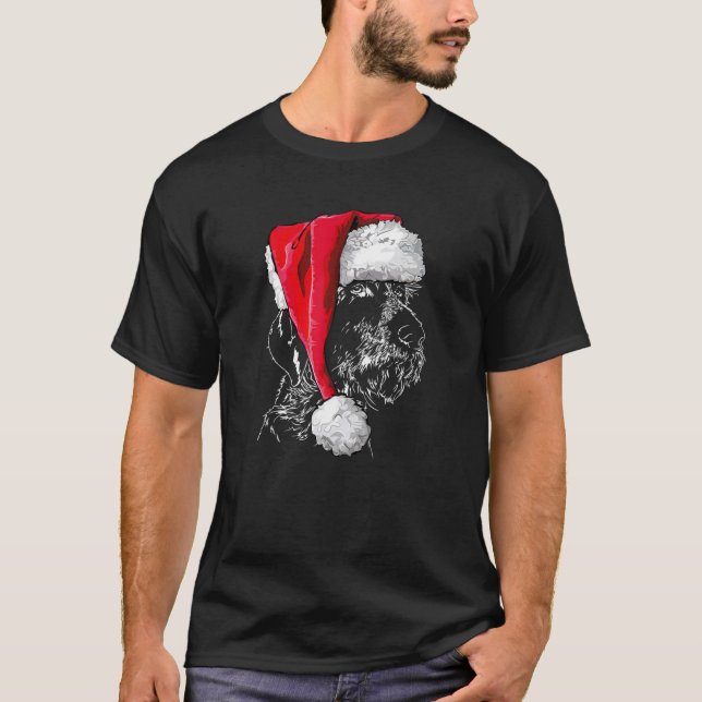 T-shirt Amusant Allemand À poils durs Pointer Père Noël No (Devant)