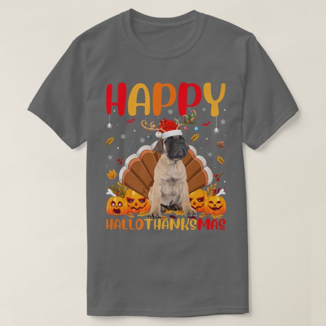 T-shirt Amusant Amoureux des chiens Bullmastiff Happy Bull (Design devant)