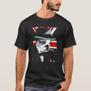 T-shirt Amusant anglais Bulldog Smoke Cigar Le père du chi