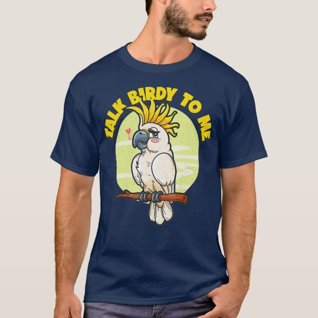 T-shirt Amusant animal de compagnie Cockatoo blanc Parrot  (Devant)