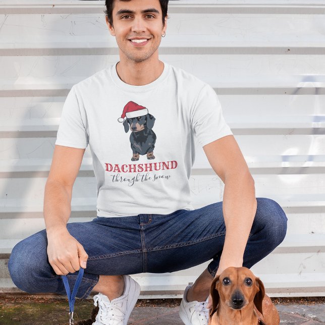 T-shirt Amusant animal de Noël | Dachshund À Travers La Ne (Créateur téléchargé)