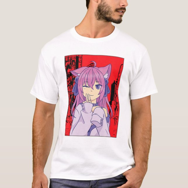 T-shirt Amusant Anime Japonais Yeux Ado Personnages fille  (Devant)