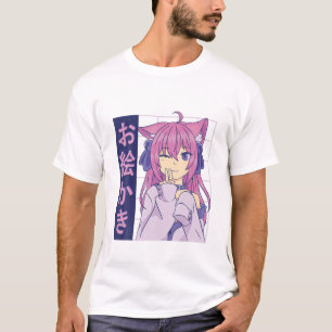 T-shirt Amusant Anime Japonais Yeux Ado Personnages fille 