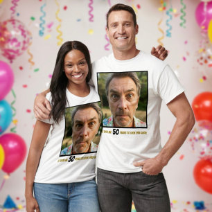 T-shirt Amusant Anniversaire Crew Photo Age Amusant Hilari
