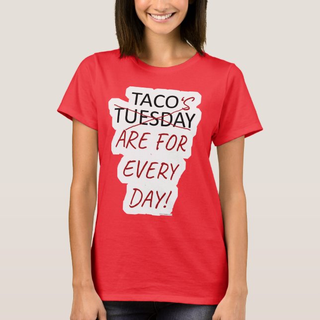 T-shirt Amusant Anti Taco Mardi Design (Devant)