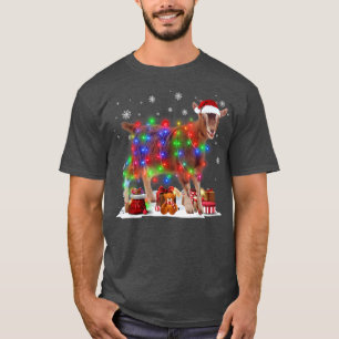 T-shirt Amusant arbre de chèvre lumières Noël Joyeux pyjam
