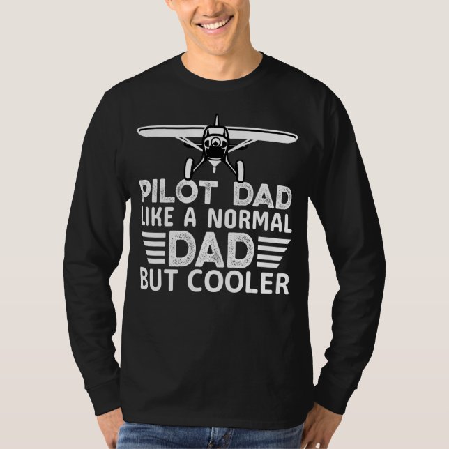 T-shirt Amusant Art Pilote pour Papa Père Avion d'aviation (Devant)