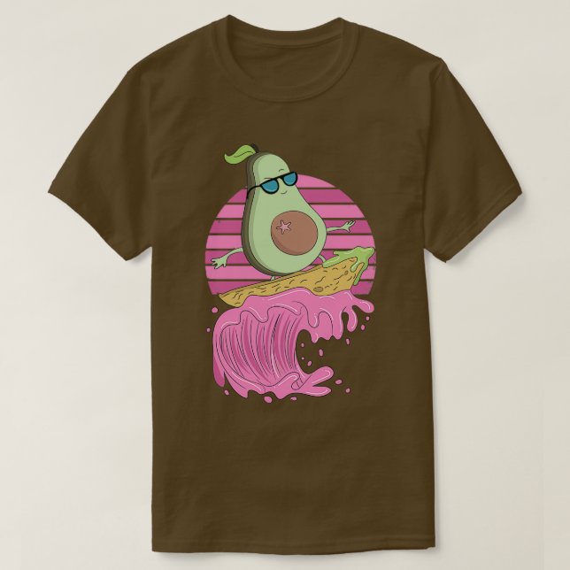 T-shirt Amusant Avocado Funny Surfing Avocado Surfing Avoc (Design devant)