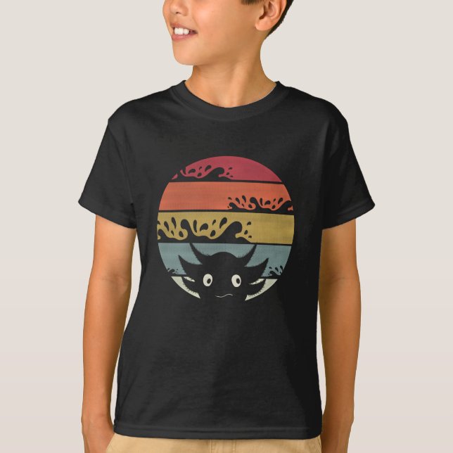 T-shirt Amusant Axolotl Lover 80s Style Retro Distressed (Devant)