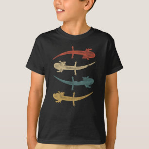 T-shirt Amusant Axolotl Lover 80s Style Retro Distressed