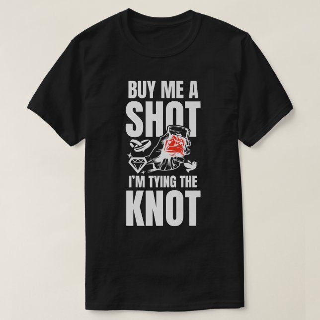 T-shirt Amusant Bachelor Party Shot Glass Groomsmen Nous (Design devant)