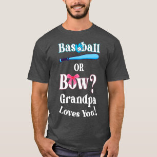 T-shirt Amusant Baseball Ou Grand-Père De Bow Vous Aime