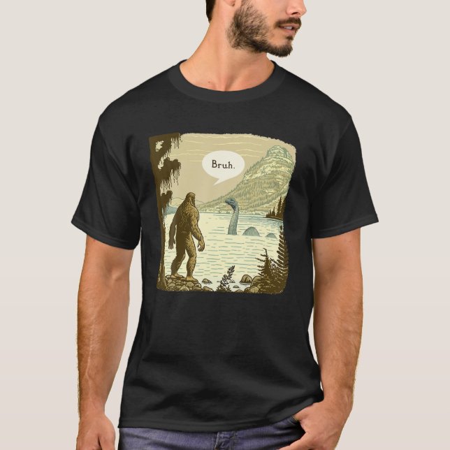 T-shirt Amusant Bigfoot Sasquatch Loch Ness Monster Introd (Devant)