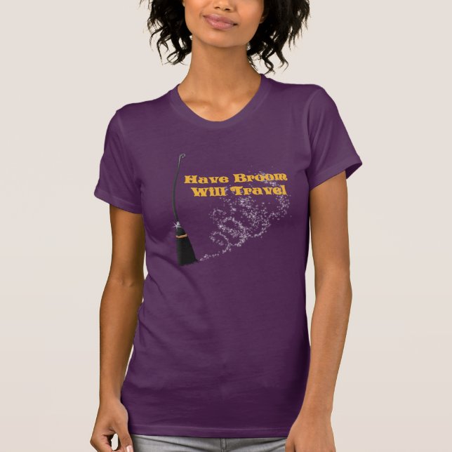 T-shirt Amusant Broom va voyager Chemise Halloween (Devant)