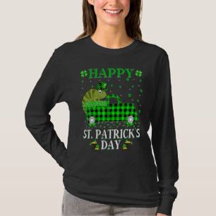 T-shirt Amusant Buffalo Plaid Camion Vert Chameleon St Pat