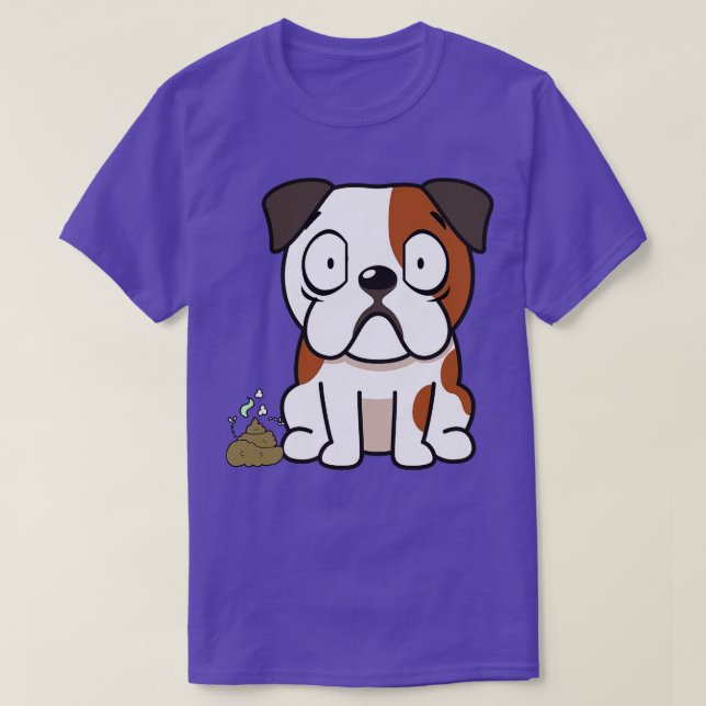 T-shirt Amusant Bulldog sent Poo Poo Poo (Design devant)